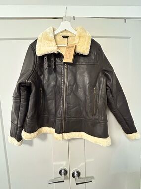 ✨ Shearling Leather Jacket : Dark Chocolate 🍫 Brown ✨